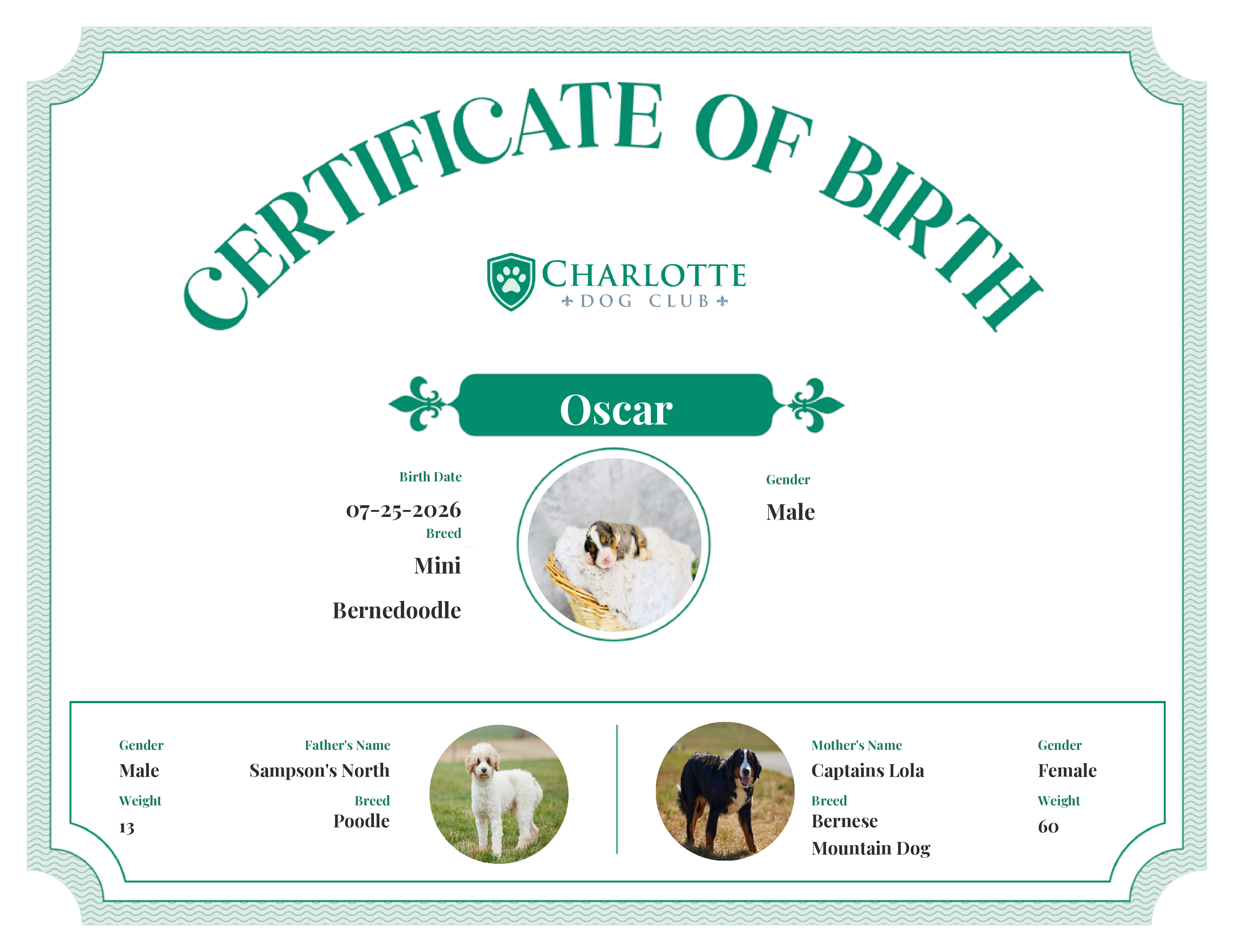Oscar's Birth Certificate