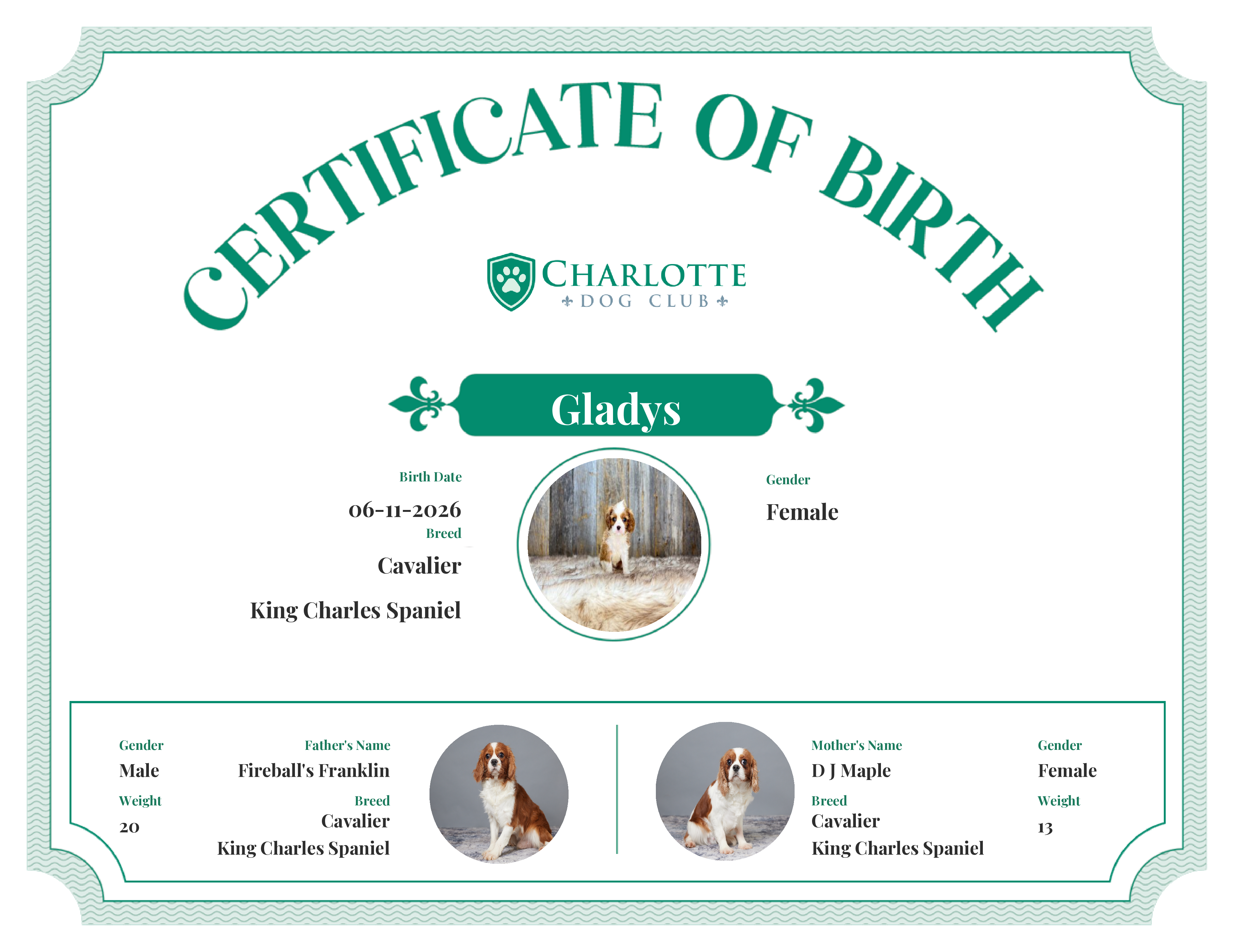 Gladys's Birth Certificate