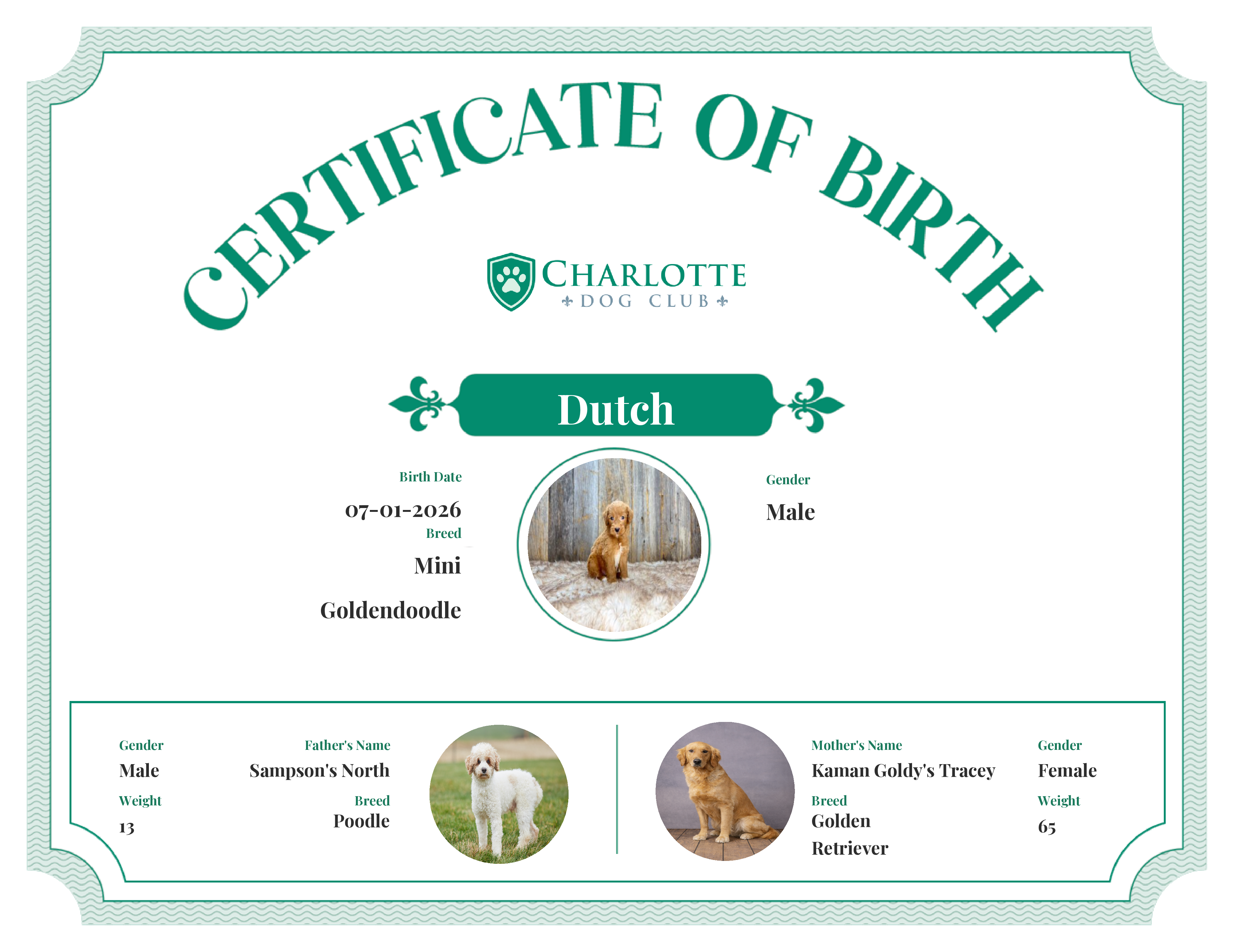 Dutch's Birth Certificate