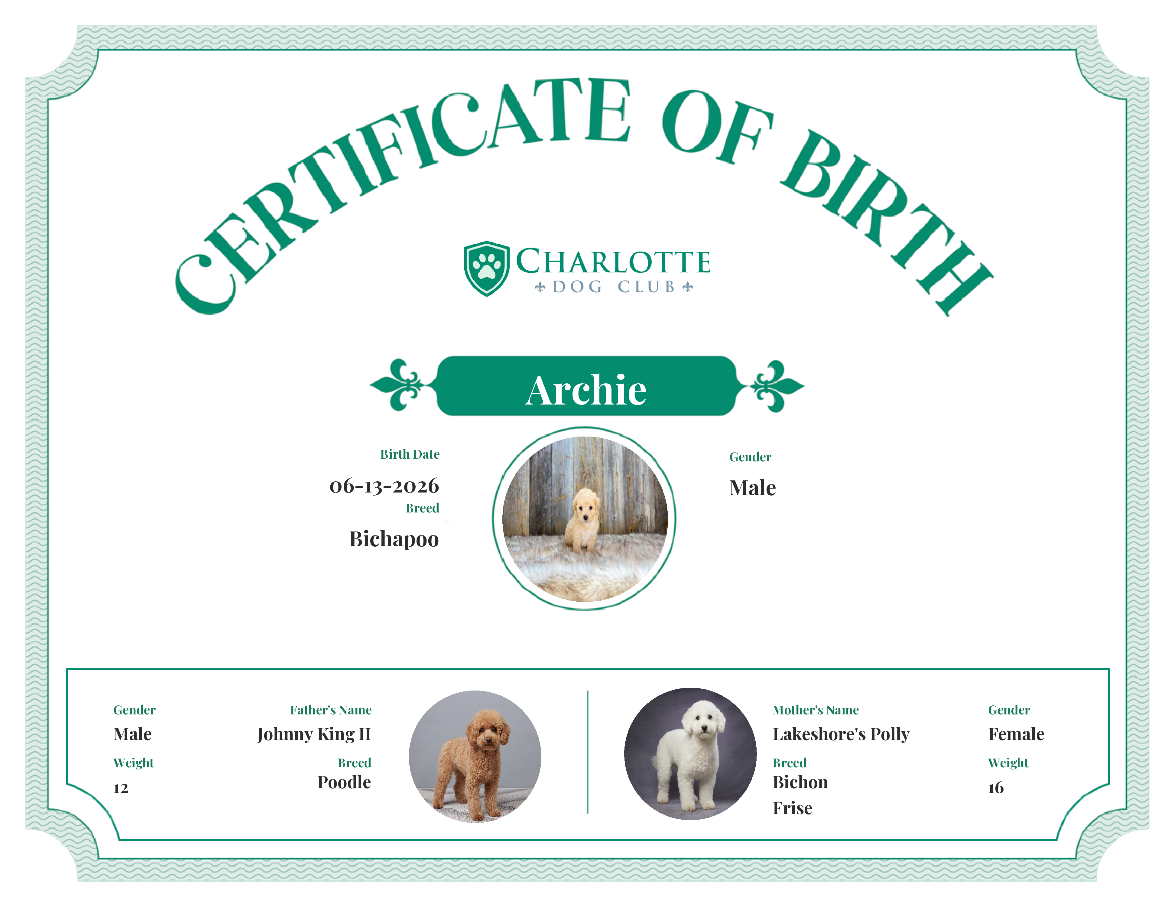 Archie's Birth Certificate