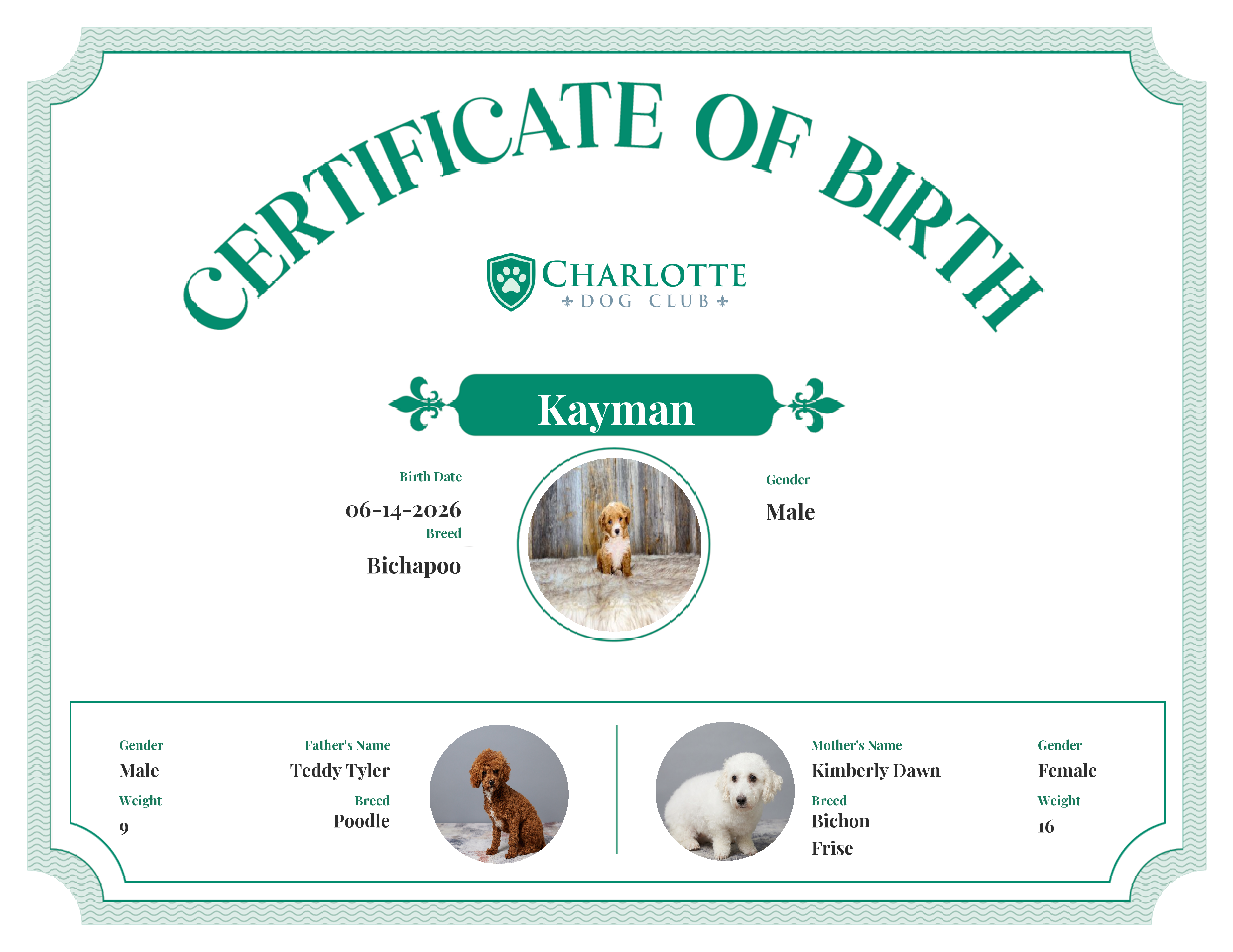 Kayman's Birth Certificate