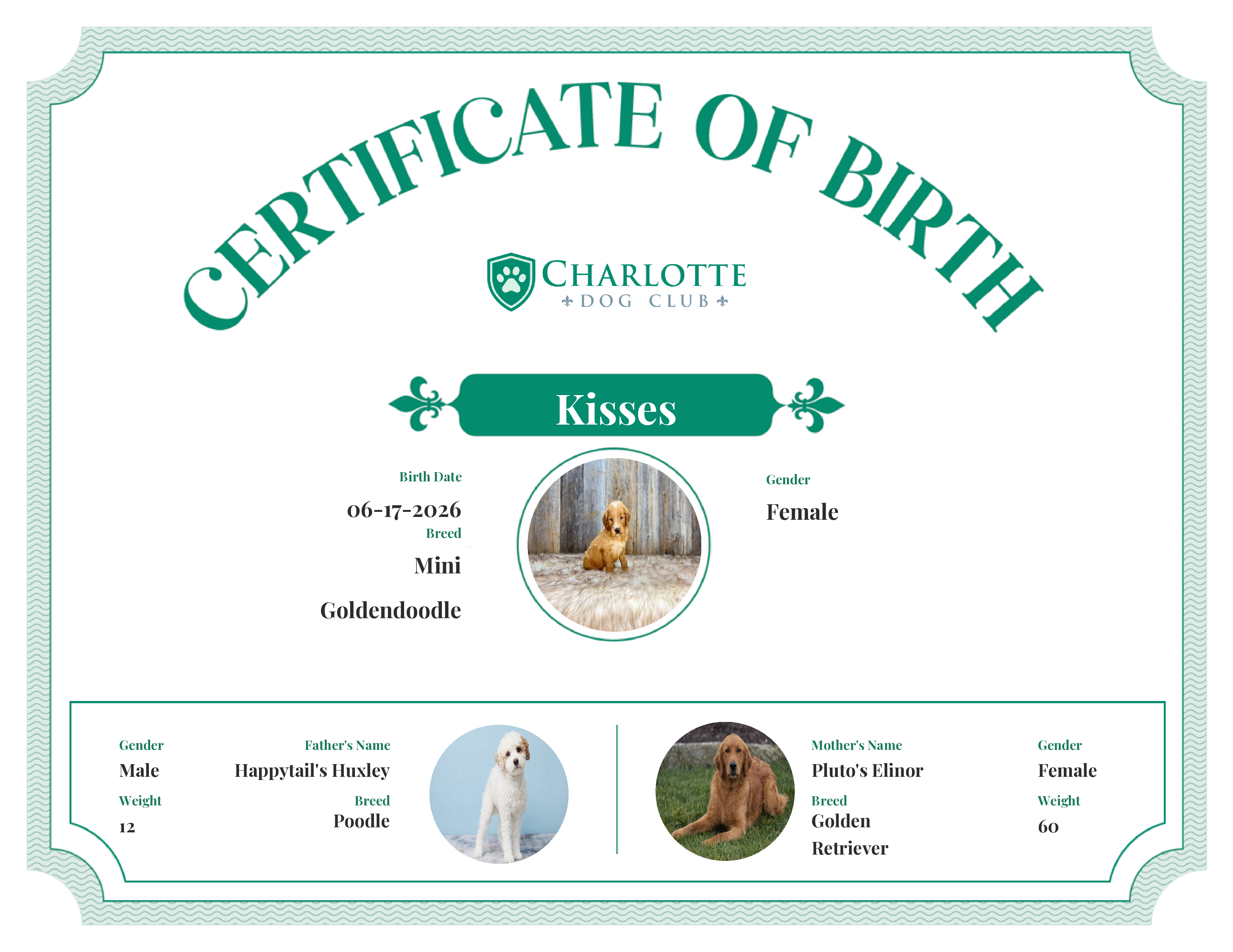 Kisses's Birth Certificate