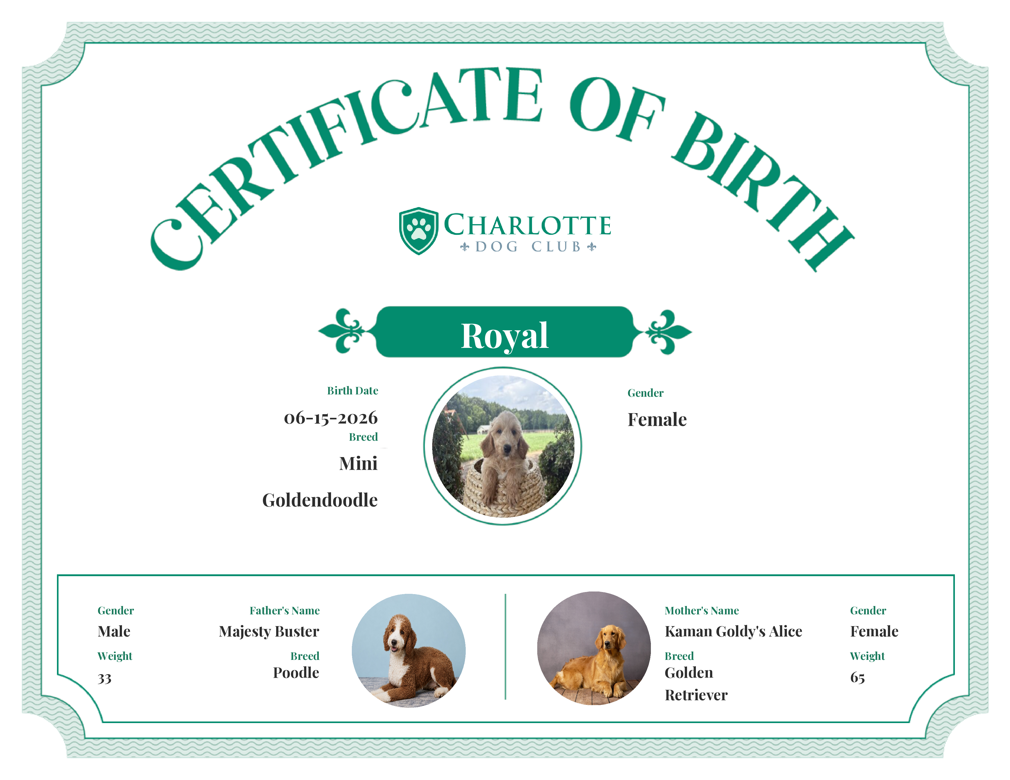 Royal's Birth Certificate