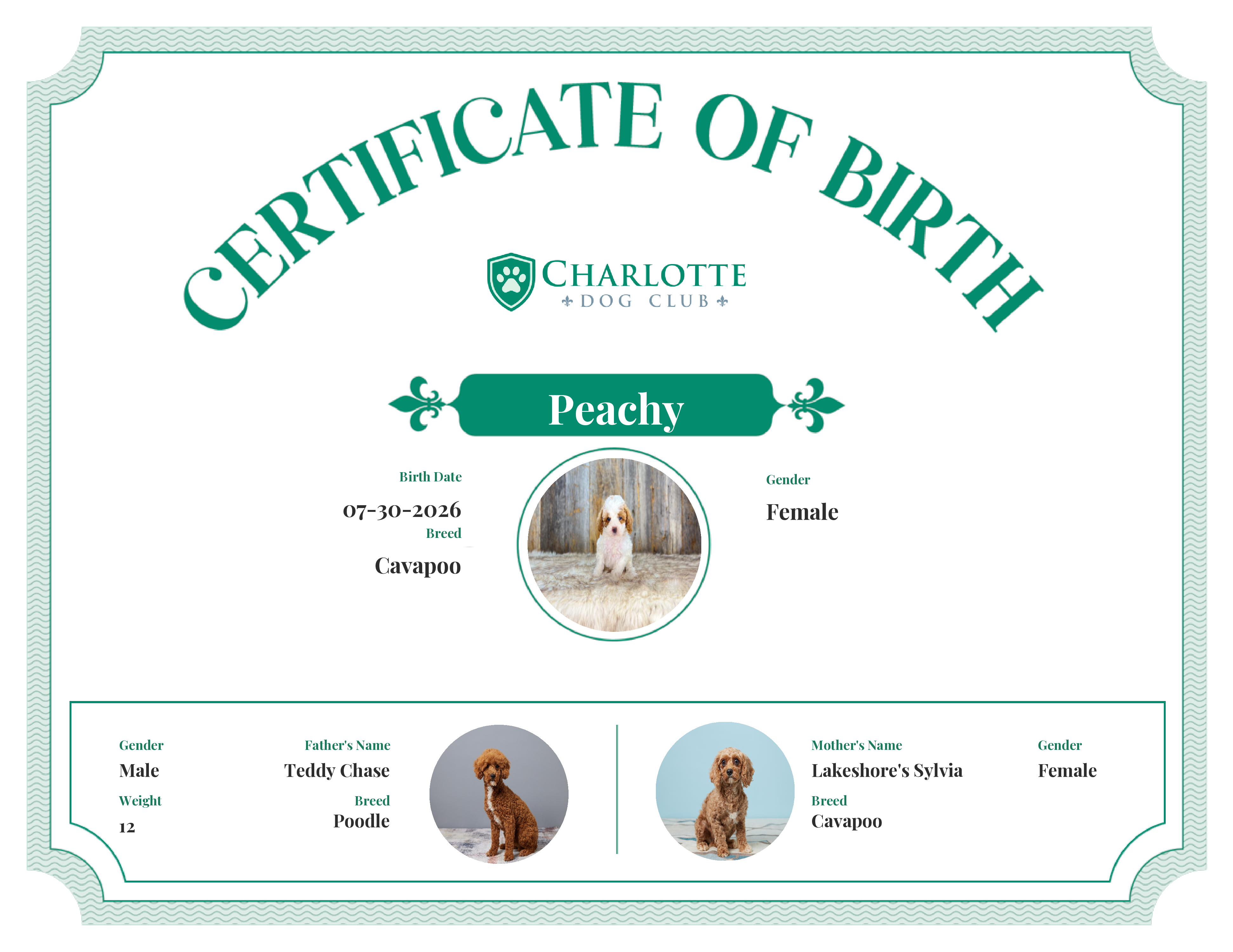 Peachy's Birth Certificate